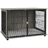 Dog Crate Furniture End Table w/ Plush Washable Cushion, Lockable Door, for Extra Large Dogs