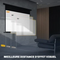 HOMCOM Écran vidéoprojecteur 100 Pouces, 16:9 4K HD montage mural ou plafond, panneau de commande et télécommande(m-6)