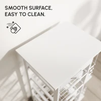 HOMCOM Rolling Kitchen Cart, Utility Storage Cart with 4 Basket Drawers & Side Racks, Wheels for Dining Room, White(m-4)