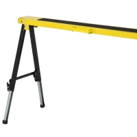 DURHAND 2er-Set Sägepferd Arbeitsbock Unterstellbock Klappbar rutschfest Stahl Gelb Schwarz 100 x 49 x 62-90 cm Belastbarkeit 100 kg(m-12)