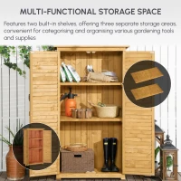 Outsunny Garden Wood Storage Shed Fir Wood Shutter Tool Cabinet Door Lockable(m-4)