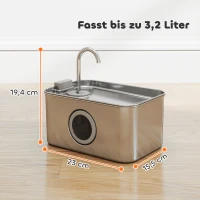 PawHut Katzenbrunnen 3,2L Trinkbrunnen für Katzen mit leiser Pumpe Aktivkohlefilter(m-3)