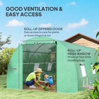 Outsunny 6 x 3 x 2m Walk-in Outdoor Garden Greenhouse Polytunnel with Door and Windows(m-5)