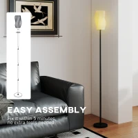 HOMCOM Floor Lamp for Living Room, 3D Printed Modern Standing Lamp with Flowing Curved Shade & Foot Switch, Minimalist Tall Pole Lampshade for Bedroom, Office, E27 Holder without Bulb (25W Max), White(m-7)