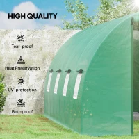 Outsunny 6 x 3 x 2m Walk-in Outdoor Garden Greenhouse Polytunnel with Door and Windows(m-4)