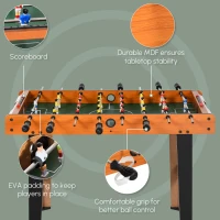 HOMCOM Football Table Heavy Duty  84.5cm for Arcades, Pub, Game Room, 8 Rods, 2 Foosballs(m-4)