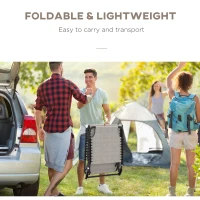 Outsunny ligstoel opklapbare rugleuning met 4 niveaus 197 cm x 58 cm x 76 cm(m-6)