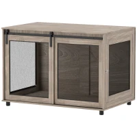 PawHut Dog Crate Furniture with Sliding Door for XL Dogs, Brown(m-11)