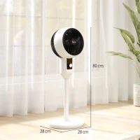 HOMCOM Ventilateur sur pied 45 W ventilateur circulateur d'air 3 niveaux, oscillation réglable à 70°, noir et blanc(m-3)