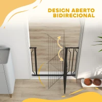 PawHut Barreira de Segurança para Cães Extensível para Escadas e Portas 75-95 cm com 1 Extensão e 10 cm Altura 76 cm Preto(m-8)
