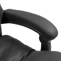 Vinsetto Massage Bureaustoel met Verwarming, Verstelbaar en Kantelbaar, Kunstleer, 65x72x109-117cm, Zwart(m-8)
