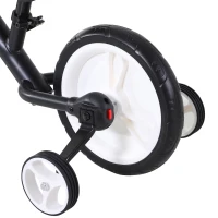 HOMCOM Bici Senza Pedali per Bambini da 2-5 Anni con Sellino Regolabile, Ruote Ausiliarie e Pedali, Nero(m-9)