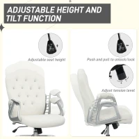 Vinsetto Velvet-Feel Work Chair, with Diamante Back - Cream(m-5)