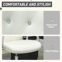 Vinsetto Velvet-Feel Work Chair, with Diamante Back - Cream(m-4)