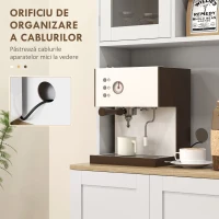 HOMCOM Dulap de Bucătărie pentru Cuptor cu Microunde cu Rafturi Deschise și Dulap cu Suport pentru Condimente, 60x35x169 cm, Alb(m-6)