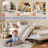 AIYAPLAY Kids Slide for Bed, Sofa, with Extended Length, Easy to assemble and Store, Grey(m-4)