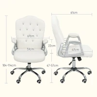 Vinsetto Velvet-Feel Work Chair, with Diamante Back - Cream(m-3)