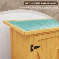 Outsunny Tuinschuur, Gereedschapsopslag van Hout, Weerbestendige Tuinschuur met 2 Deuren en Asfalt Dak 110 x 55 x 117 cm, Geel(m-7)