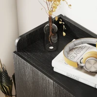 HOMCOM Armadio Scarpiera Salvaspazio Regolabile, Scarpiera Moderna in Legno per 12 Paia di Scarpe con 4 Ripiani Aperti, 83x30x90 cm, Nero(m-9)