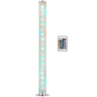 HOMCOM RGB Floor Lamp, Dimmable Corner Lamp with Remote Control & 16 Colours Effects, LED Modern Mood Lighting for Living Room Bedroom Gaming Room, Max Power 5W(m-1)