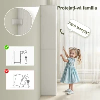 HOMCOM Coloană de Baie cu 2 Dulapuri și 6 Rafturi Reglabile, Alb(m-5)