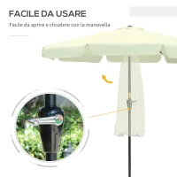 Outsunny Ombrellone da Giardino e Terrazza Ø2.7x2.5 m Rotondo con Testa Inclinabile e Resistente ai Raggi UV 50+, Beige(m-5)