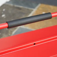 DURHAND Werkzeugkoffer Werkzeugkiste 5 Fächer aufklappbar Stahl (SPCC) Rot 56 x 20 x 41 cm(m-10)