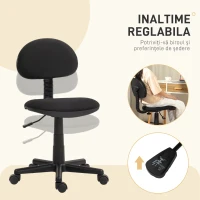 HOMCOM Scaun de Birou Rotativ cu Înălțime Reglabilă din Material Elastic, Negru(m-4)