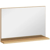 kleankin Oglindă de Baie Modernă cu Poliță 60x12x40 cm, Lemn(m-11)