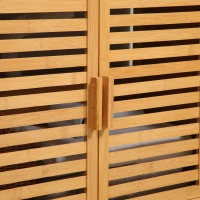 kleankin Meuble sous lavabo salle de bain en bambou meuble sous vasque 2 portes 66 x 29 x 61,5 cm(m-11)