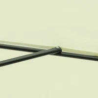 Outsunny Chapéu de Sol de Jardim Ø266x250 cm Proteção UV50+ Chapéu de Sol de Alumínio Inclinável com Teto de Ventilação Manivela para Terraço Varanda Exterior Bege(m-9)
