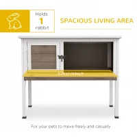 PawHut Wooden Guinea Pig Hutch, Small Animal Cage with Slide-out Tray, Openable Asphalt Roof, 84 x 43 x 70cm, Brown(m-4)