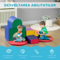 HOMCOM Set de Joacă pentru Copii 12-36 Luni cu 7 Blocuri din PU și EPE Multicolor(m-4)