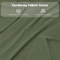 HOMCOM Set of Four Folding Corduroy Seat Chairs - Green(m-7)