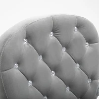 Vinsetto Silla de Escritorio de Terciopelo con Altura Ajustable Reposabrazos y Decoraciones de Diamantes 59,5x60,5x93-103 cm Gris(m-8)