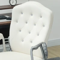 Vinsetto Velvet-Feel Work Chair, with Diamante Back - Cream(m-8)