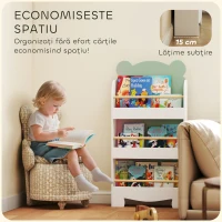 AIYAPLAY Bibliotecă Copii 3 Rafturi în Formă de Ursuleț 55x15x110 cm, Verde(m-6)
