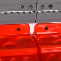 DURHAND Werkzeuglochwand Wandregal 54 tlg Werkzeughalter Werkzeugwand für Werkstatt Sichtlagerkästen Hakenset PP Grau+Rot 95,5 x 23 x 53,5 cm(m-8)