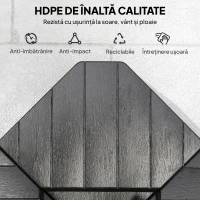 Outsunny Set de 4 Greutăţi pentru Umbrelă din HDPE cu Efect de Lemn, 80x80x13 cm, Negru(m-7)