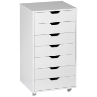 Vinsetto Caisson de bureau à roulette meuble rangement bureau avec 7 tiroirs organisateur pour documents, format A4 ou lettres