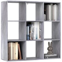 HOMCOM Nine-Cube Storage Shelf - Marble Grey(m-10)