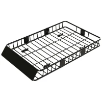 HOMCOM Portapacchi Auto Universale per Tetto in Metallo, 162x99x16cm, Nero(m-1)