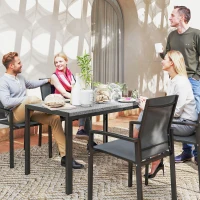 Outsunny Masa de dining pentru terasa 120cm pentru 4 persoane, Ma(m-2)