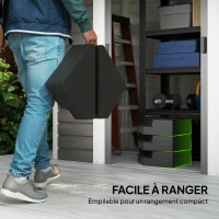 Outsunny Lot de 4 poids de lestage carré pour parasols déportés pieds croix - à remplir d'eau ou de sable jusqu'à 60/80 kg(m-8)