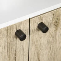 kleankin Meuble sous lavabo moderne piètement en métal double porte 60 x 30 x 60 cm - blanc et couleur bois(m-14)