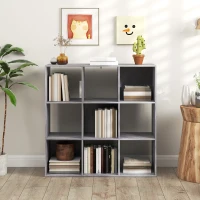 HOMCOM Nine-Cube Storage Shelf - Marble Grey(m-8)