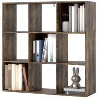 HOMCOM Nine-Cube Storage Shelf - Rustic Brown(m-11)