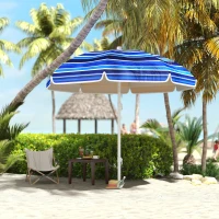 Outsunny Chapéu de Sol Grande para Praia Ø180 cm Dobrável com Ângulo Ajustável Proteção UV50+ Impermeável Mastro de Ø32 mm Multicolor(m-8)