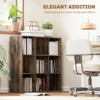 HOMCOM Nine-Cube Storage Shelf - Rustic Brown(m-6)