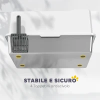 PawHut Lettiera per Gatti Impermeabile con Pareti Rialzate, Vassoio e Paletta, in ABS, 71x50.8x35.5 cm, Bianco(m-7)